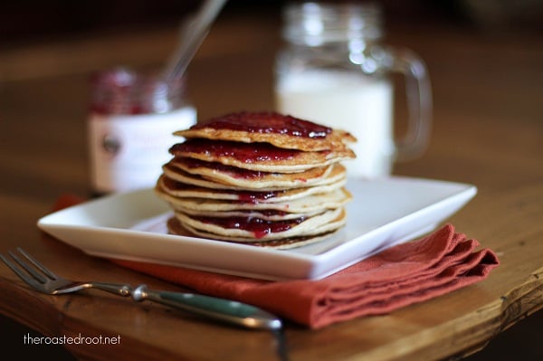 gluten free peanut butter and jelly pancakes