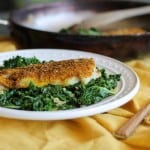 Curry-Spiced Sole with Garlic Sautéed Kale | http://www.theroastedroot.net