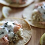 Salmon Tacos with Caper-Dill Yogurt Sauce