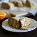 Gluten Free Sweet Potato Scones with Zesty Orange Glaze - - - > www.theroastedroot.net