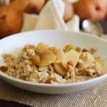 Caramelized Pear Oatmeal with golden raisins and walnuts - - - > www.theroastedroot.net