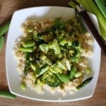 Spring Green Vegetable Stir Fry with Lemon-Ginger Sauce