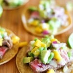 Seared Ahi Tacos with Mango Avocado Salsa