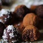Rum Cardamom Fig Truffles - vegan, refined sugar-free, and easy to make in your food processor