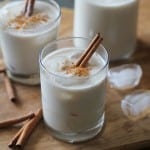 Naturally Sweetened Horchata Cocktails | theroastedroot.net #bourbon #cincodemayo #cocktail #recipe #sugarfree #vegan #dairyfree