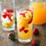 Strawberry Orange Mango Kombucha Mocktails | A probiotic-rich healthy fizzy fruity beverage | theroastedroot.net #kombucha #probiotics #cocktail #mocktail #recipe #summer