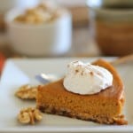 Paleo Pumpkin Pie - refined sugar free, dairy free, gluten free, and healthy! | TheRoastedRoot.net #dessert #pumpkin #recipe #healthy