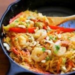 Spaghetti Squash Pad Thai with Cashew-Ginger Sauce - a healthy and easy gluten-free meal! #dinner #recipe #glutenfree #winter