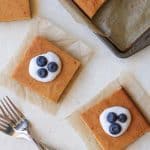 Paleo Vanilla Cake made with coconut flour, tapioca flour, and honey | TheRoastedRoot.net #healthy #dessert #recipe