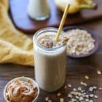 Banana Bread Oat Protein Smoothie | TheRoastedRoot.net #healthy #drink #beverage #breakfast #vegan #smoothie