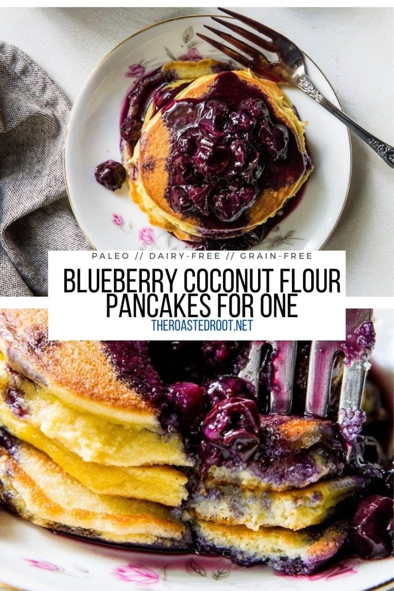 Small Batch Coconut Flour Pancakes for one person - grain-free, dairy-free, paleo, healthy breakfast!