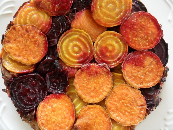 Beet and Sweet Potato Tart