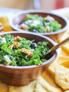 Massaged Kale Salad with Creamy Blueberry Vinaigrette