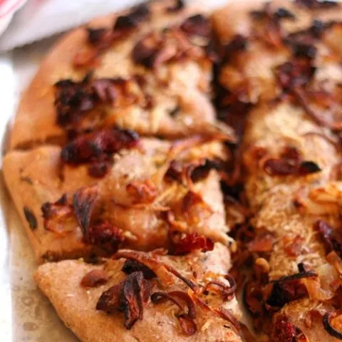 Whole Wheat Focaccia Bread with Caramelized Onions
