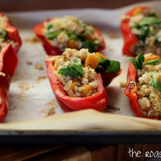 Butternut Squash & Brown Rice Stuffed Bell Peppers