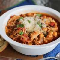 Barbecue Pulled Chicken Chili is an excellent way of using leftover shredded chicken! Healthy and comforting and delicious