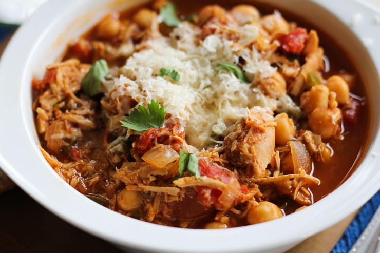 Barbecue Pulled Chicken Chili made with shredded chicken. Use your leftover chicken in this delicious chili recipe!