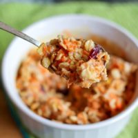 Carrot Cake Baked Oatmeal - gluten-free, vegan, healthy, delicious! | TheRoastedRoot.net #breakfast #vegetarian