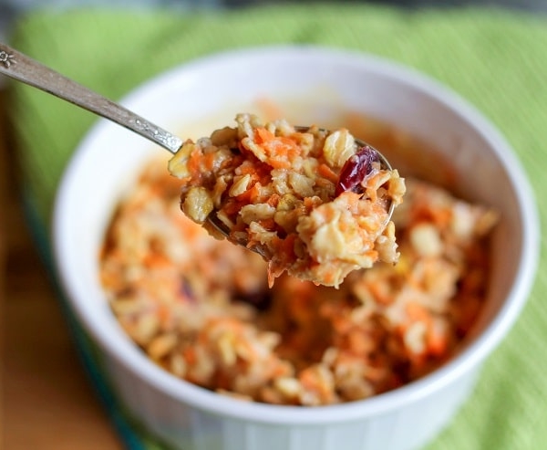 Carrot Cake Baked Oatmeal - gluten-free, vegan, healthy, delicious! | TheRoastedRoot.net #breakfast #vegetarian