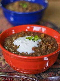 Crock Pot Tunisian Lentil Stew #healthy #glutenfree #vegetarian