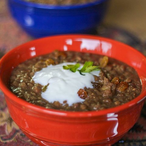 Crock Pot Tunisian Lentil Stew #healthy #glutenfree #vegetarian
