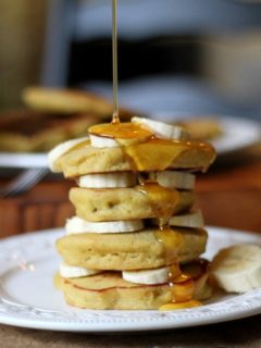 Gluten Free Banana Pancakes | made with brown rice flour and naturally sweetened