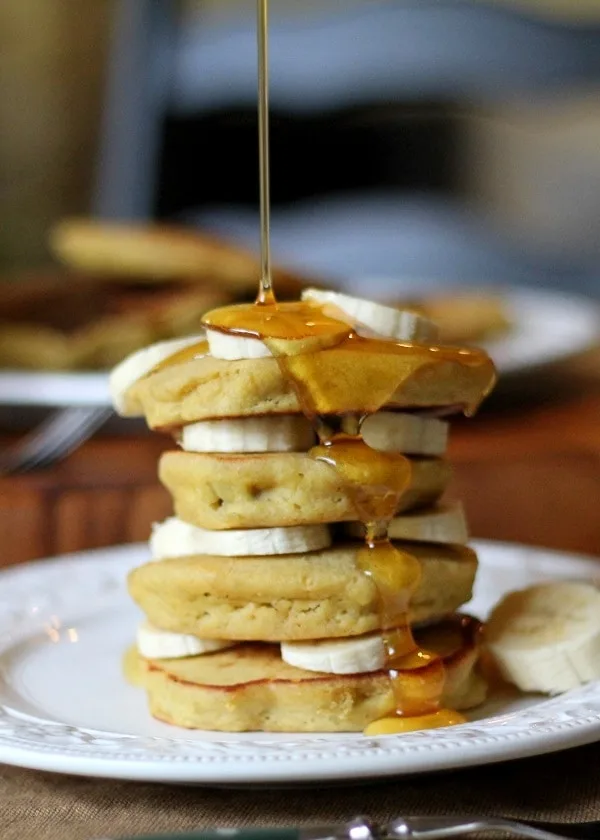 Gluten Free Banana Pancakes | made with brown rice flour and naturally sweetened