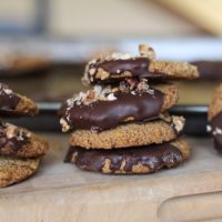 Oat Flour Shortbread Cookies Roasted Walnut Chocolate Dipped Gluten-Free Shortbread Cookies | TheRoastedRoot.net #dessert #chocolate #healthy #glutenfree