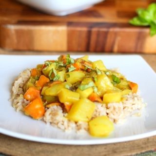 Root Vegetable Thai Curry - hearty comfort food in an aromatic coconut milk sauce