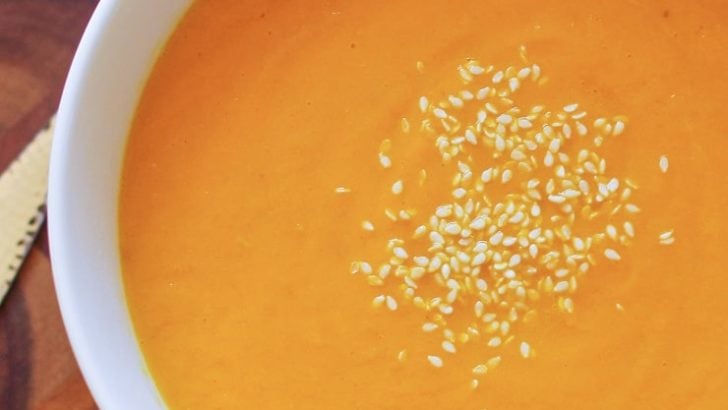 Thai Carrot Soup - vegan, paleo, gluten-free, easy to make! | TheRoastedRoot.net #healthy #recipe #paleo