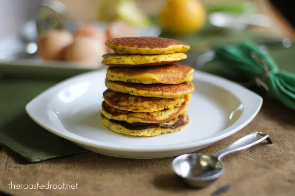 Lemon Poppy Seed Coconut Flour Pancakes (gluten free)