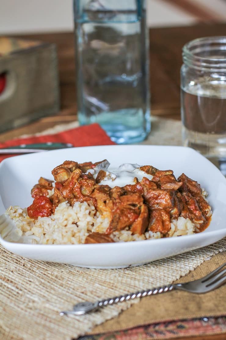 Easy Crock Pot Lamb Curry - this simple approach to lamb curry only takes about 15 minutes to prepare - set it and forget it! #paleo #glutenfree #dinner #recipe