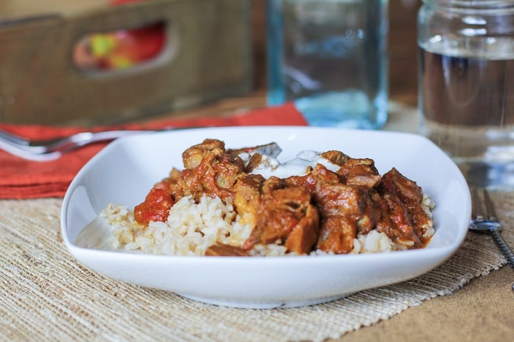 Easy Crock Pot Lamb Curry - this simple approach to lamb curry only takes about 15 minutes to prepare - set it and forget it! #paleo #glutenfree #dinner #recipe