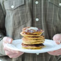 Gluten-Free Morning Glory Pancakes made with almond flour and rice flour | TheRoastedRoot.net #healthy #breakfast #recipe