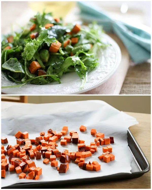 Roasted Sweet Potato Pesto Salad 