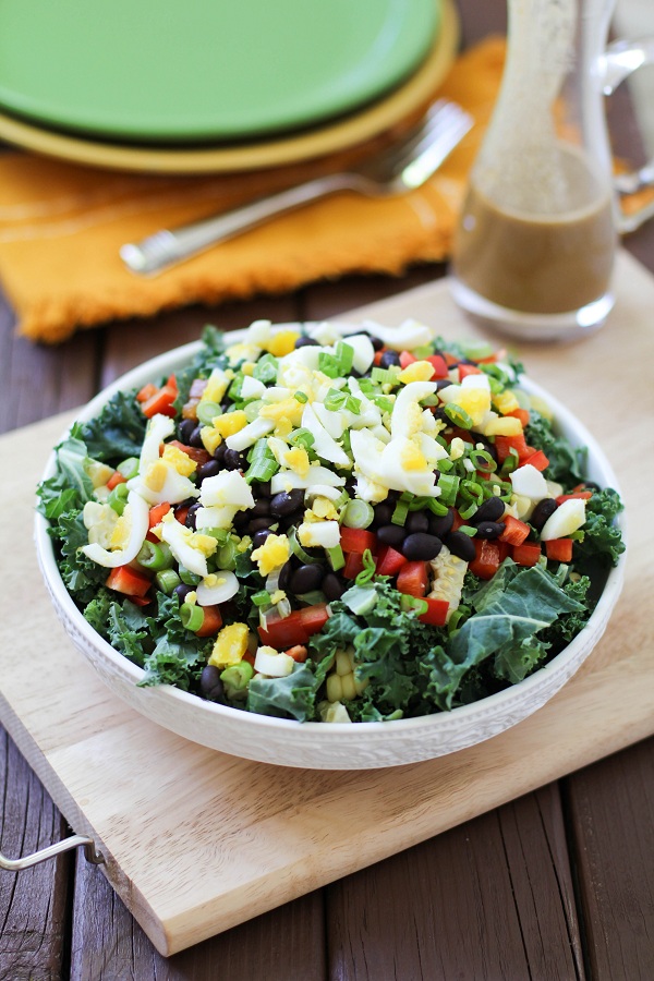 Southwest Kale Salad with Cumin Ginger Sage Dressing