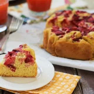 Gluten Free Strawberry Rhubarb Cake