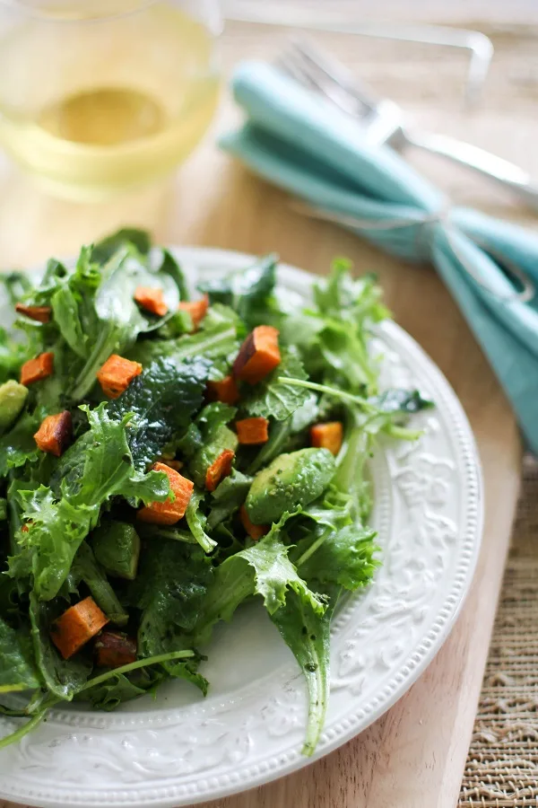 Roasted Sweet Potato Pesto Salad
