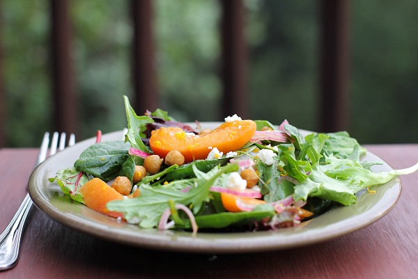 Toasted Chickpea and Apricot Salad | https://www.theroastedroot.net Toasted Chickpea and Apricot Salad