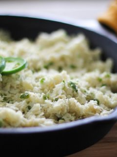 Jalapeno Ginger Cauliflower Rice (paleo friendly) | https://www.theroastedroot.net