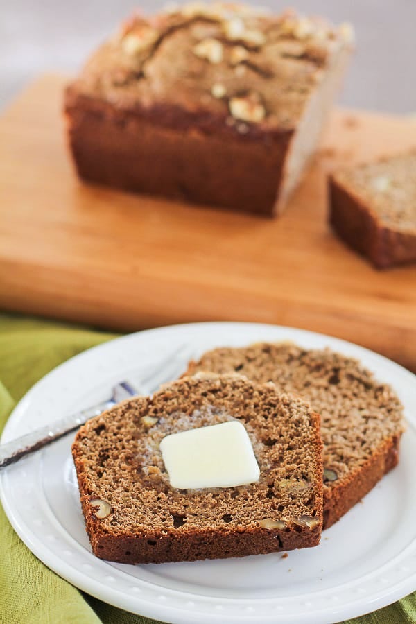 Vegan Sourdough Banana Bread made with gluten-free flour and coconut sugar