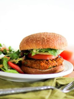 Sweet Potato Veggie Burgers | TheRoastedRoot.net #healthy #recipe #vegetarian