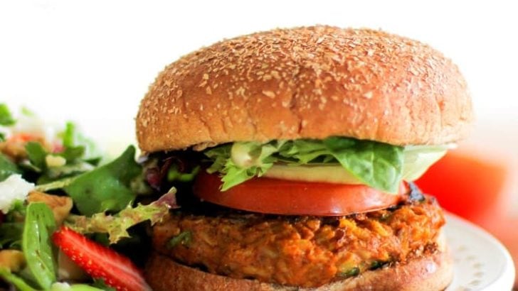 Sweet Potato Veggie Burgers | TheRoastedRoot.net #healthy #recipe #vegetarian