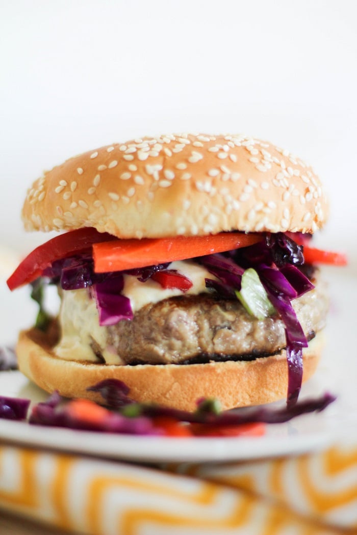 Thai Turkey Burgers with Curry Yogurt Sauce