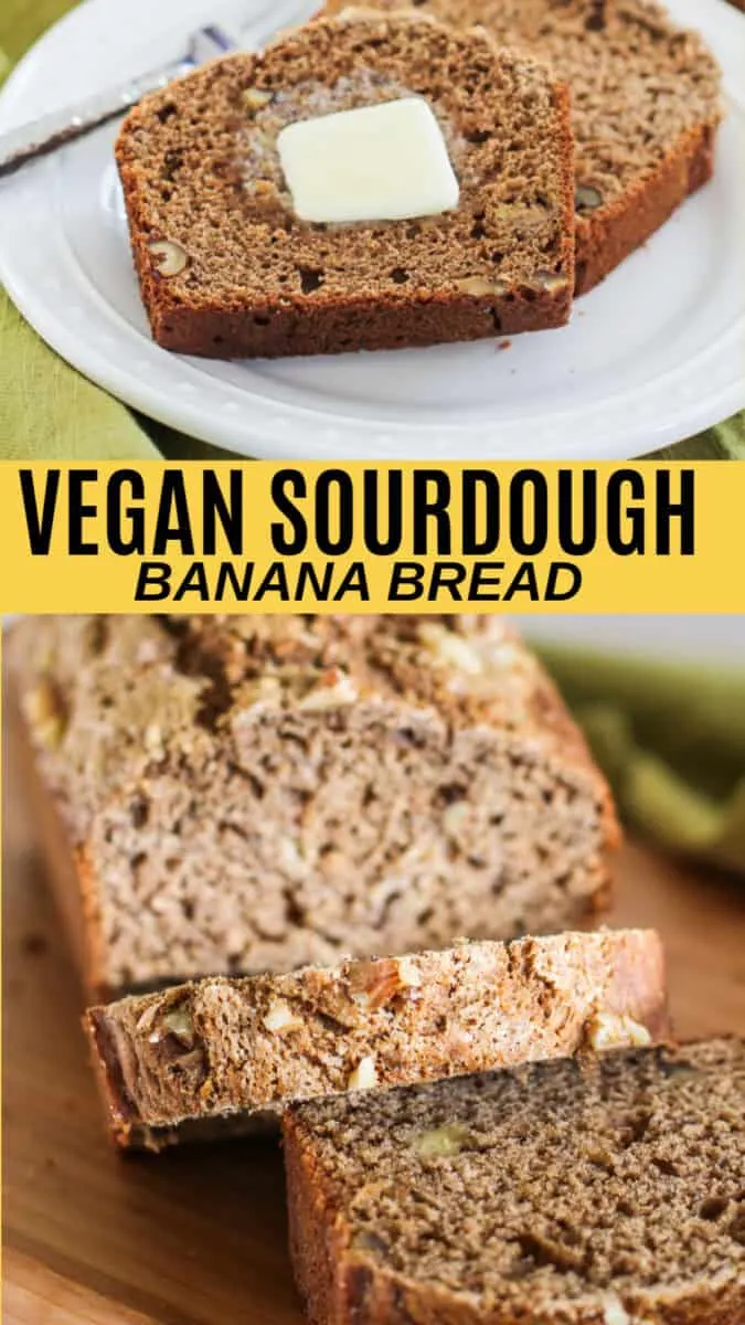 Vegan Sourdough Banana Bread made with gluten-free flour and coconut sugar