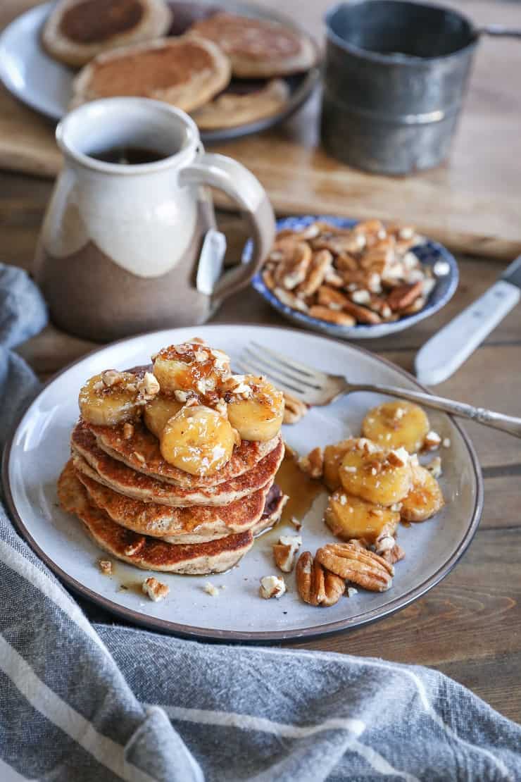 Gluten-Free Banana Bread Almond Flour Pancakes - dairy-free, healthy, delicious