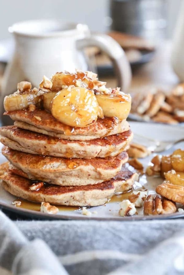 Gluten-Free Banana Bread Almond Flour Pancakes - dairy-free, healthy, delicious
