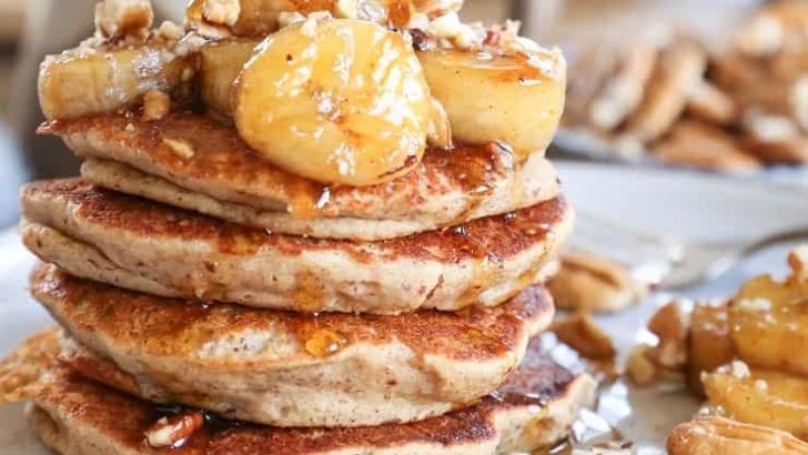 Gluten-Free Banana Bread Almond Flour Pancakes - dairy-free, healthy, delicious