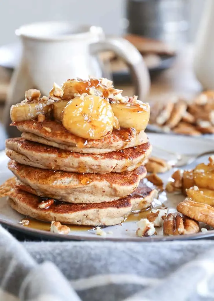 Gluten-Free Banana Bread Almond Flour Pancakes - dairy-free, healthy, delicious