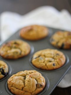 Gluten Free Blueberry Chocolate Chunk Muffins | https://www.theroastedroot.net